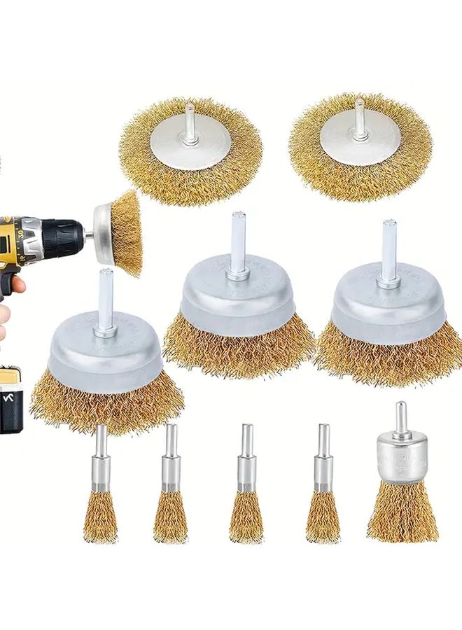 10pcs Drill Wire Brush Set Coarse Crimped Carbon Steel 1 4 Inch Hex Shank - Image 2