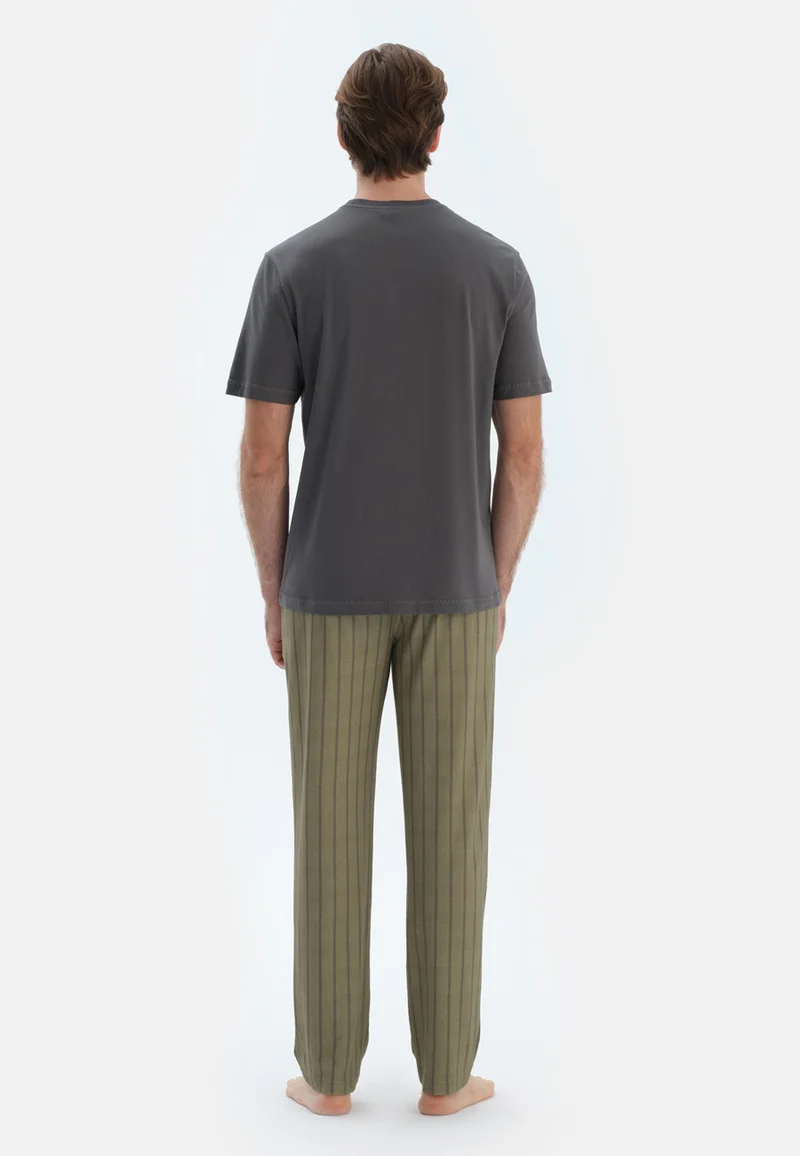 dagi Floral Regular/Classic Fit T-shirt & Trousers Pajama Sets Crew Neck Cotton Blend Sleepwear