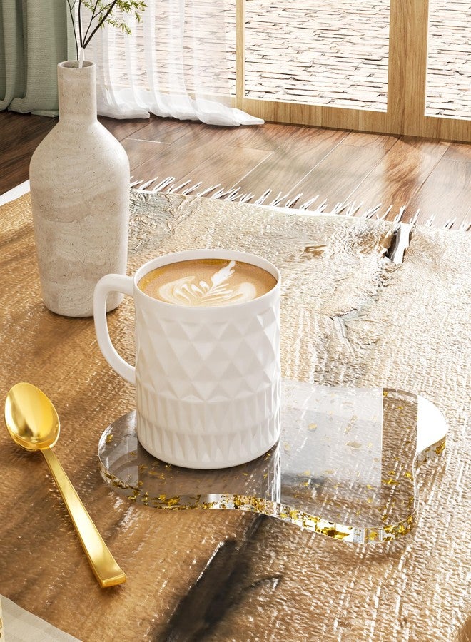 Leadiy Acrylic Coaster Decorative Plates, Irregular Bar Drink Coaster, Clear Cloud Shape Coffee Cup Coaster, Perfect for Tabletop Protection and Accessories Display.(Gold) - Image 2