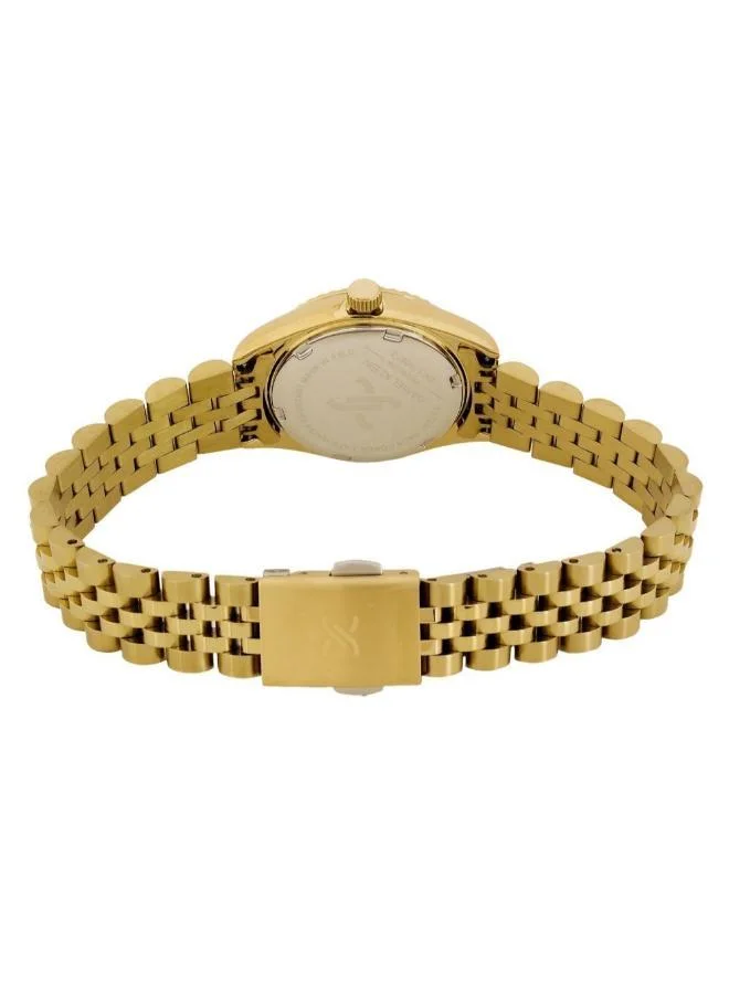 DANIEL KLEIN Women's Stainless Steel Gold Alloy Case Analog Silver Round Sunray Dial Japanese Quartz Premium 30 Meters Water Resistant