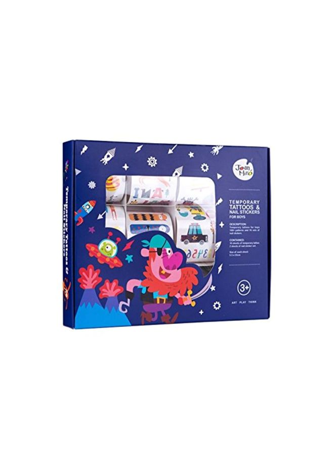 NIBEMINENT 12-Piece Temporary Tattoos And Nail Sticker Set - Image 2