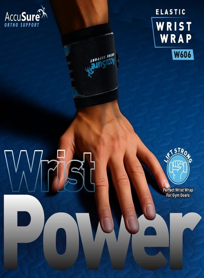 AccuSure W606 Wrist Wrap Support Brace - Adjustable Compression Strap for Gym, Sports & Injury Recovery | Wrist Pain Relief & Joint Support | Breathable & Comfortable Fit for Men & Women - Image 3