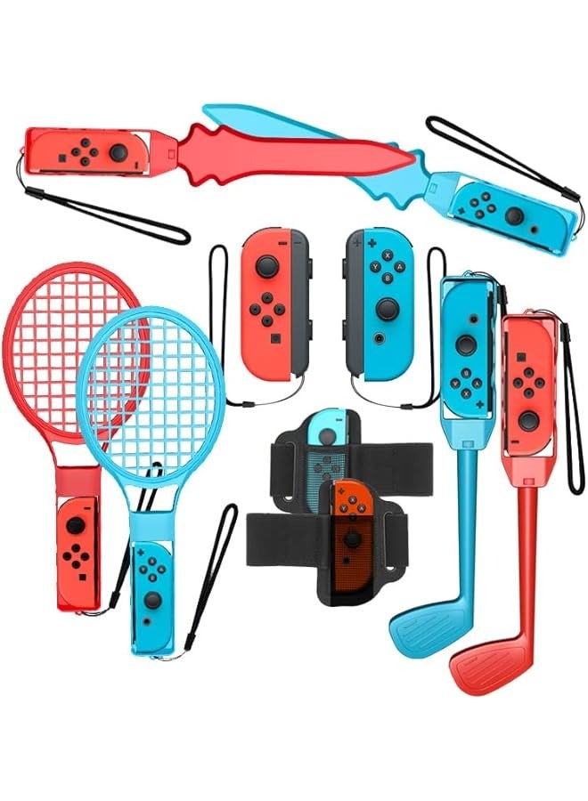 PROMASS Switch Sports Accessories Bundle for Nintendo Switch & Switch OLED with Tennis Rackets, Golf Clubs, Chambara Swords, Soccer Leg Straps & Joycon Grips - Image 1