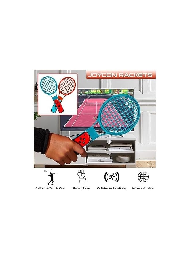 PROMASS Switch Sports Accessories Bundle for Nintendo Switch & Switch OLED with Tennis Rackets, Golf Clubs, Chambara Swords, Soccer Leg Straps & Joycon Grips - Image 3