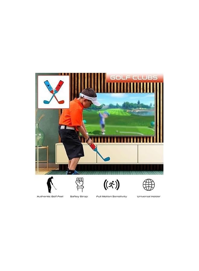 PROMASS Switch Sports Accessories Bundle for Nintendo Switch & Switch OLED with Tennis Rackets, Golf Clubs, Chambara Swords, Soccer Leg Straps & Joycon Grips - Image 5