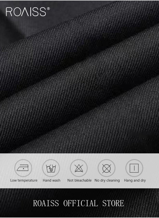 roaiss - 3 Pieces Leisure Suits for Men Notch Lapels Relaxed Fit Blazer T shirt and Pants Suit Light Mature Style Long Sleeve Business Casual Formal Clothes - Image 1