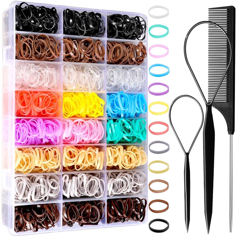 أربطة شعر مرنة YGDZ 1500 قطعة مجموعة ربطات شعر صغيرة لحوامل ذيل الحصان إكسسوارات شعر للفتيات والنساء والأطفال