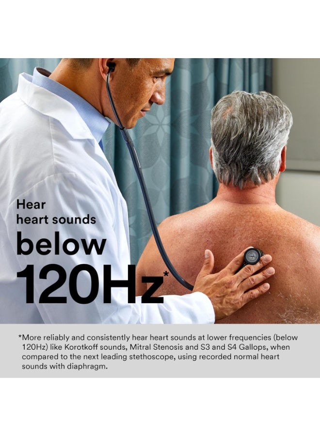 ثري أم ليتمان سماعة الطبيب التشخيصية ‎3M™ Littmann® Cardiology IV™‎ باللون الأسود مع لمسة الشمبانيا (6179) مع نقش مجاني بالليزر - Image 5
