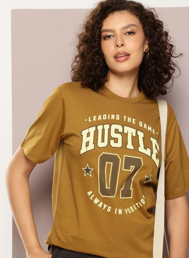 Dillinger Women Oversized Sports Printed T-Shirt