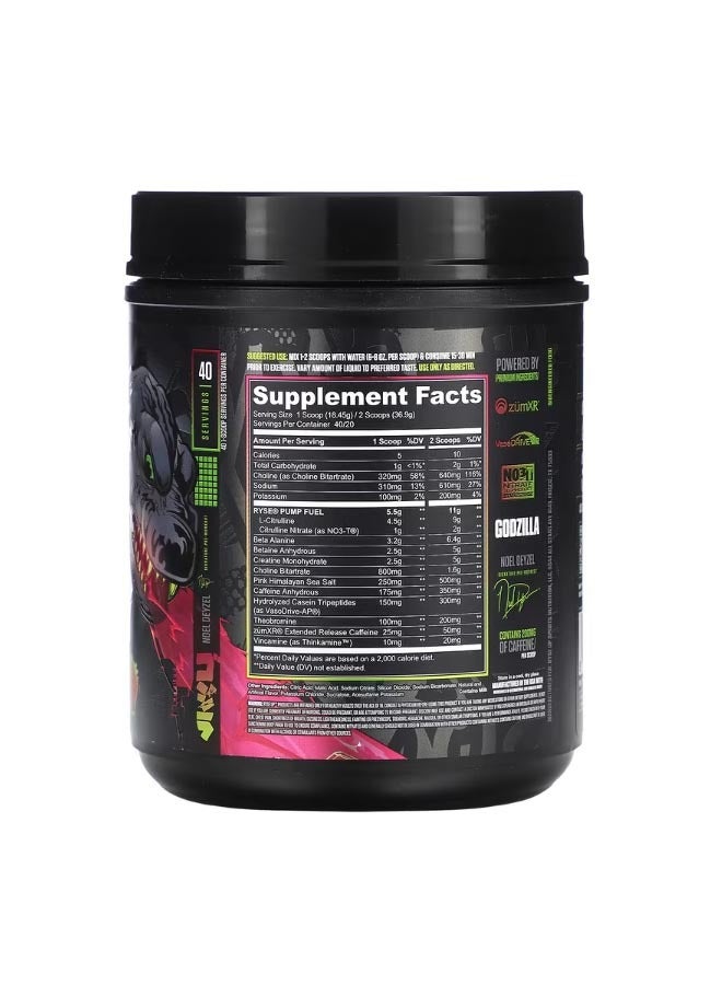 RYSE Godzilla Pre Workout Strawberry Kiwi 1.6 lbs 738 g - Image 2