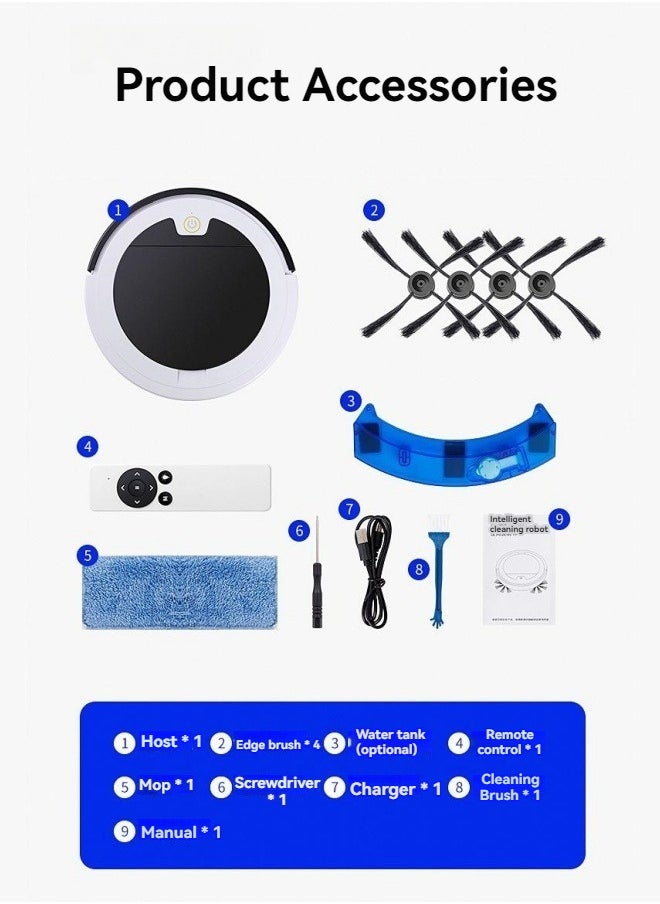 M MIAOYAN - New household sweeping robot intelligent vacuuming, sweeping and mopping three-in-one remote control with water tank planning cleaning robot - Image 1