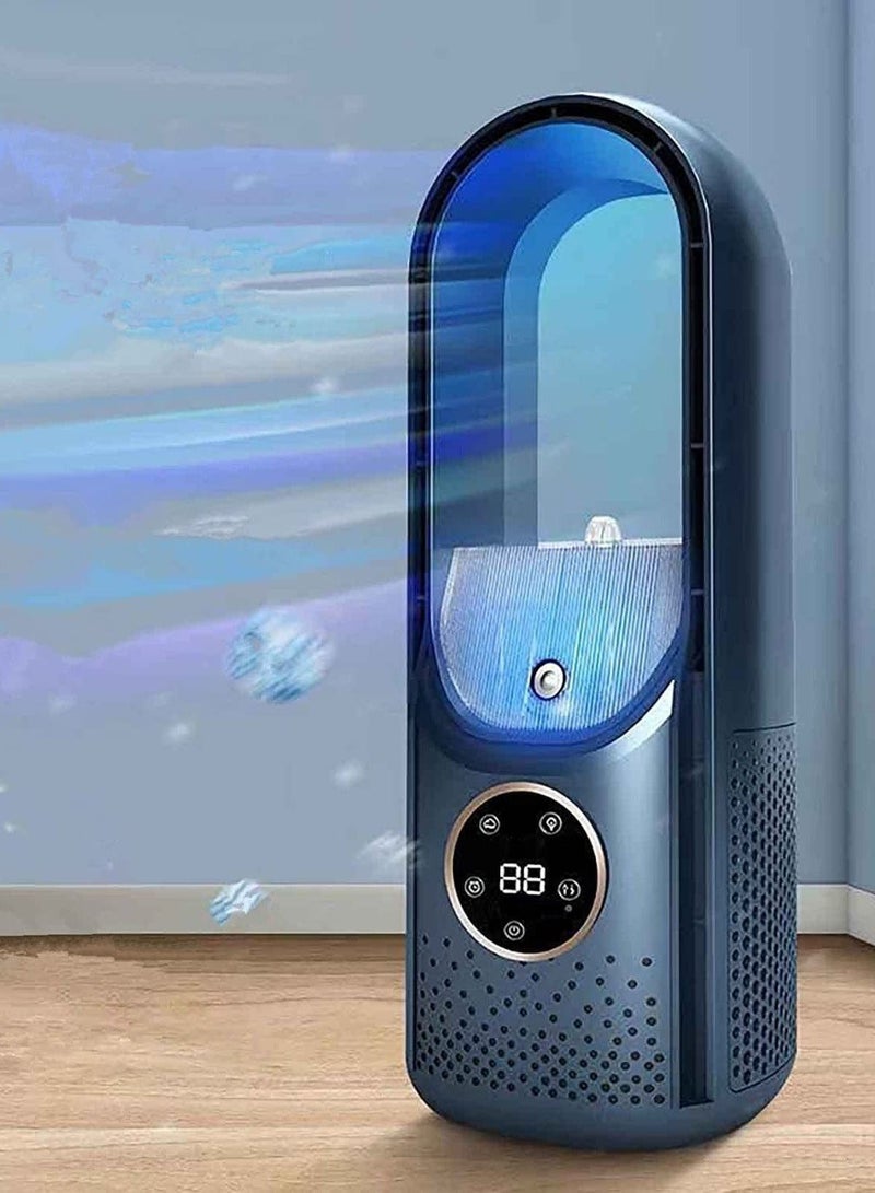 Loquat New Ultra Quiet Countertop Fan Humidifier 2-In-1 Bladeless Fan 6-Speed Portable Fan USB Multifunctional Timing Adjustment Fan Suitable For Office Bedrooms And Homes - Image 1