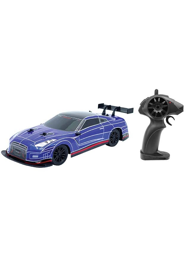 D-Power 1:16 Nissan GTR RC Car with Vapor Exhaust Effect – 2.4GHz Remote Control, Rechargeable Battery Included, Realistic Design, for Kids Ages 6+ - Image 1