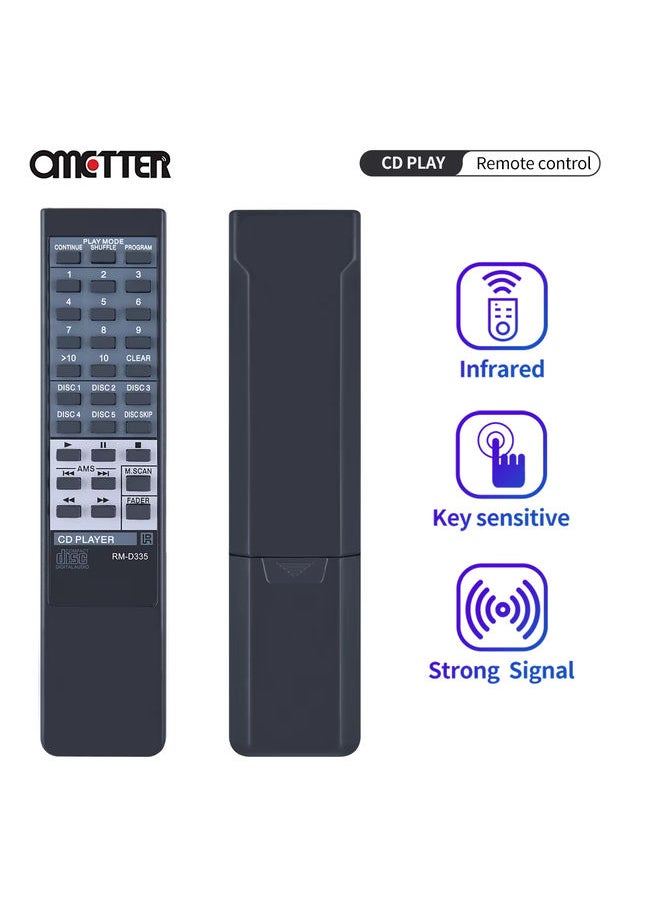 OMETTER - RM-D335 Fit for Sony CD Player Compact Disc Remote Control CDP-C345M CDP-C345 CDP-C245 CDP-C741 CDP-C365 CDP-C265 CDP-C425 - Image 1