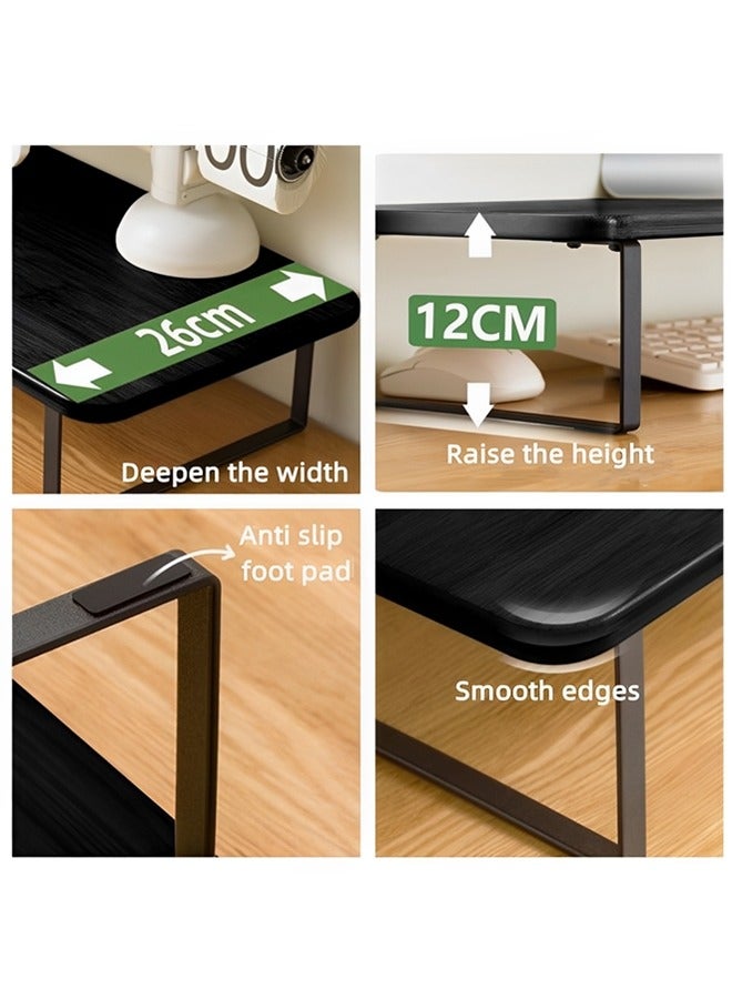 Beauenty Monitor Stand Riser,Laptop Stand,Wood Monitor Stand Riser with Ergonomic Height Adjustment,Desktop Organizer,Office Desk Accessories for Laptops,Monitors,Printers(80x26x12cm) - Image 3