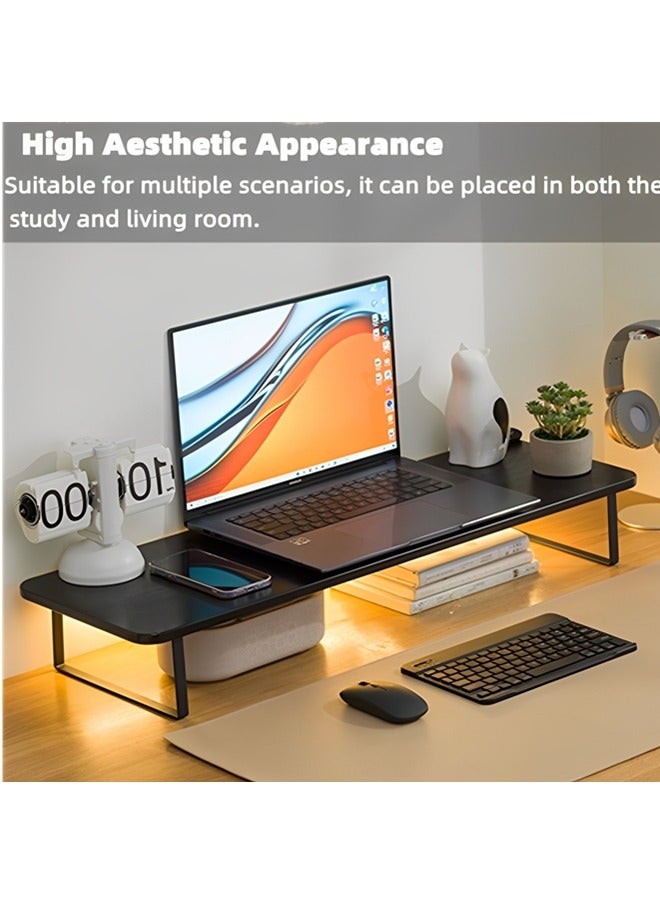 Beauenty Monitor Stand Riser,Laptop Stand,Wood Monitor Stand Riser with Ergonomic Height Adjustment,Desktop Organizer,Office Desk Accessories for Laptops,Monitors,Printers(80x26x12cm) - Image 5