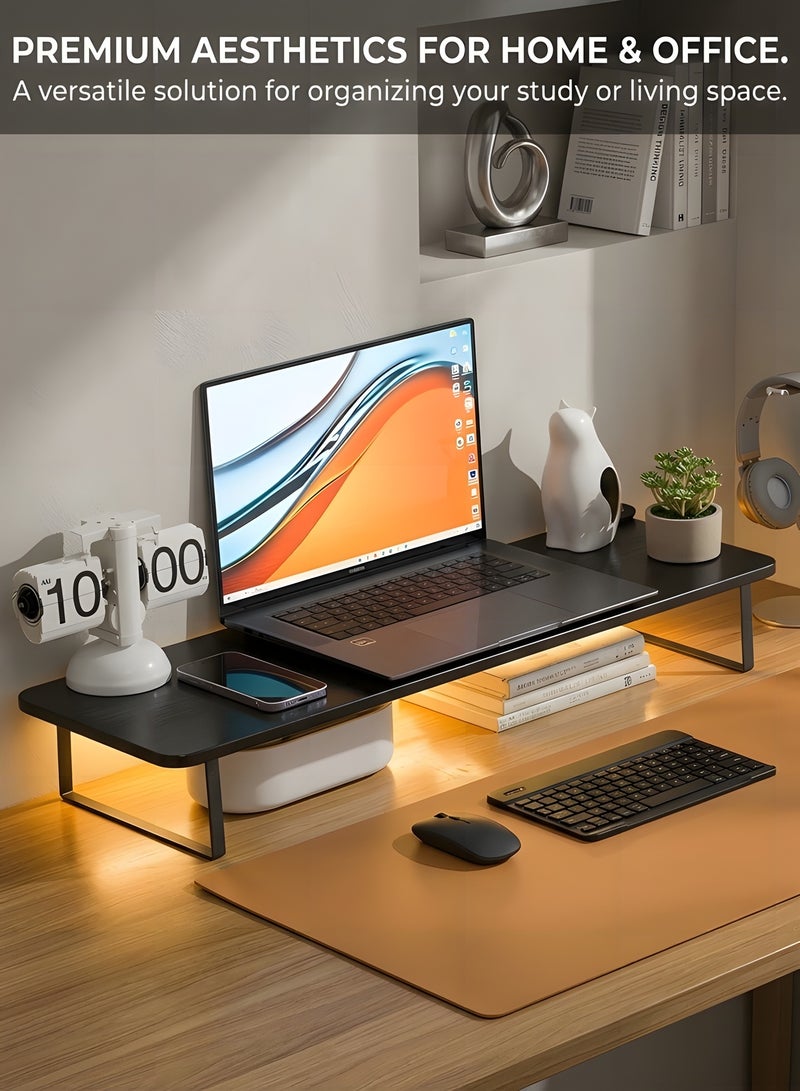 Beauenty Monitor Stand Riser,Laptop Stand,Wood Monitor Stand Riser with Ergonomic Height Adjustment,Desktop Organizer,Office Desk Accessories for Laptops,Monitors,Printers(80x26x12cm) - Image 5