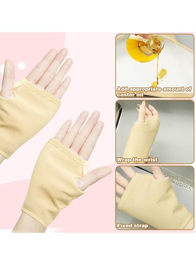 general Arm Castor Oil Wrap, 2 Pieces Organic Castor Oil Pack, Reusable Castor Oil Wrap with Hook and Loop, Castor Oil Pad Compression Pad Castor Oil Patch Kit for Men and Women, Castor Oil Free - Image 3