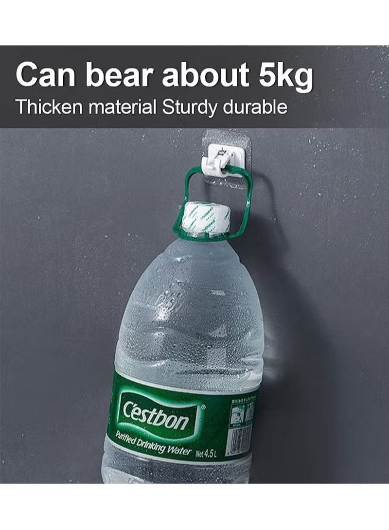 8 قطع ذاتية اللصق ستارة رود قوس ، لا حفر الأقمشة السنانير حامل ، البلاستيك سهلة لزجة الستار رود السنانير للمطبخ والحمام والفندق (أبيض) - Image 2