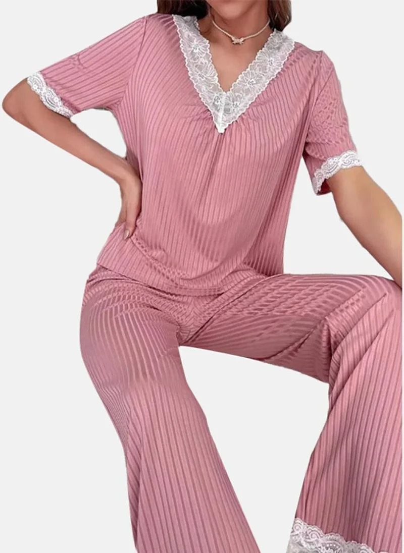 YUNIQEE Mauve Solid Pyjamas & Top