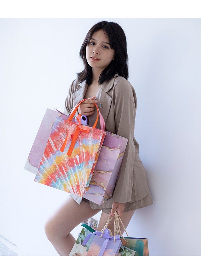 28x10x20cm Gift Bags, Set of 5 Moon Cloud Pattern Gift Bags, Portable Paper Gift Bags for Birthdays, Mother's Day, Wedding Parties, etc. - Image 3