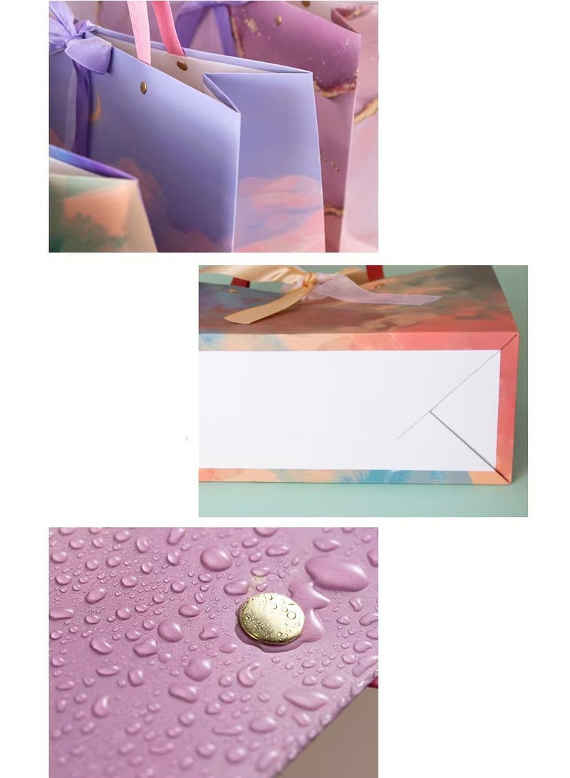 28x10x20cm Gift Bags, Set of 5 Moon Cloud Pattern Gift Bags, Portable Paper Gift Bags for Birthdays, Mother's Day, Wedding Parties, etc. - Image 4