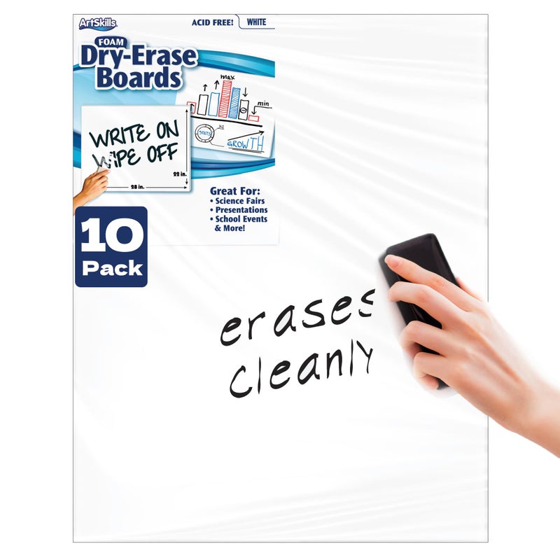 ArtSkills 22 x 28 Dry Erase Foam Board 10Pack White 10 Count