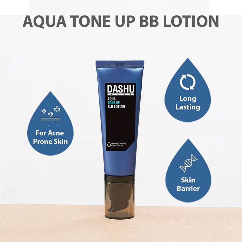 DASHU Aqua Tone Up B.B Lotion | Korean BB Cream for Men w/Seawater & Seaweed Extract | Hydrating BB Cream for Face | Men's Skin Care (1.35 fl oz) - Image 2