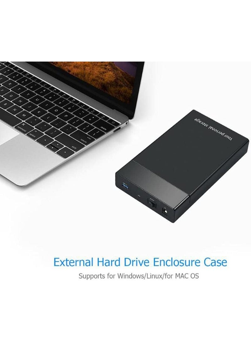 Salab External Hard Drive Enclosure 3.5 USB 2.0 to Hard Drive Enclosure with Power Adapter Compatible with 3.5 2.5 Inch Hard Drive, WD, Seagate, Toshiba, HDD, SSD 10TB, UASP-UK Plug Tool-Free - Image 5