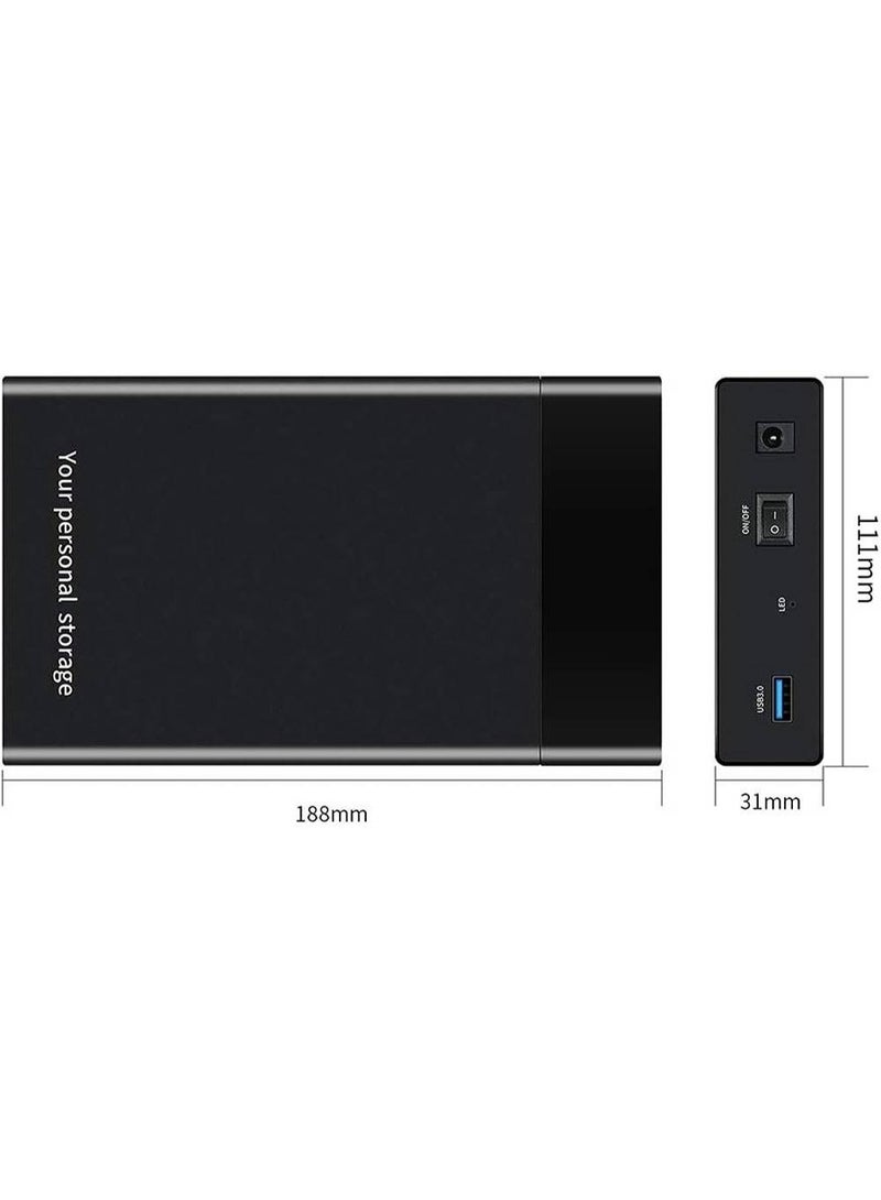 Salab External Hard Drive Enclosure 3.5 USB 2.0 to Hard Drive Enclosure with Power Adapter Compatible with 3.5 2.5 Inch Hard Drive, WD, Seagate, Toshiba, HDD, SSD 10TB, UASP-UK Plug Tool-Free - Image 3