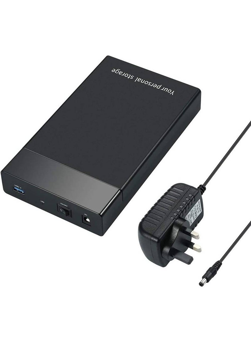 Salab External Hard Drive Enclosure 3.5 USB 2.0 to Hard Drive Enclosure with Power Adapter Compatible with 3.5 2.5 Inch Hard Drive, WD, Seagate, Toshiba, HDD, SSD 10TB, UASP-UK Plug Tool-Free - Image 1