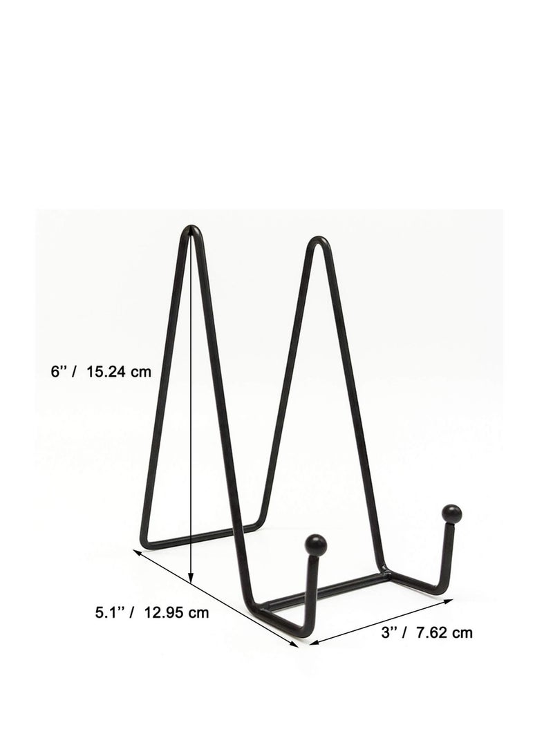 Captaintech 2 Pack Plate Stands for Display 6 Inch Plate Holder Display Stand Metal Frame Holder Stand for Picture, Decorative Plate, Book, Photo Easel - Image 2