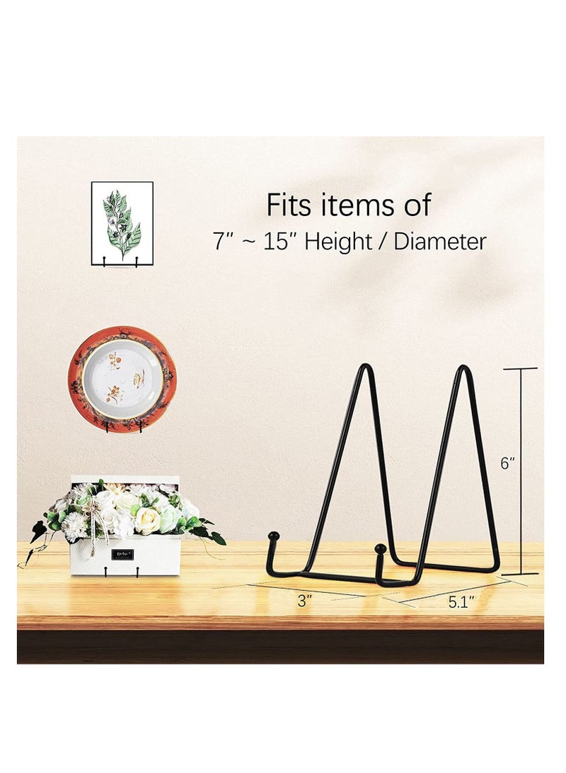 Captaintech 2 Pack Plate Stands for Display 6 Inch Plate Holder Display Stand Metal Frame Holder Stand for Picture, Decorative Plate, Book, Photo Easel - Image 3