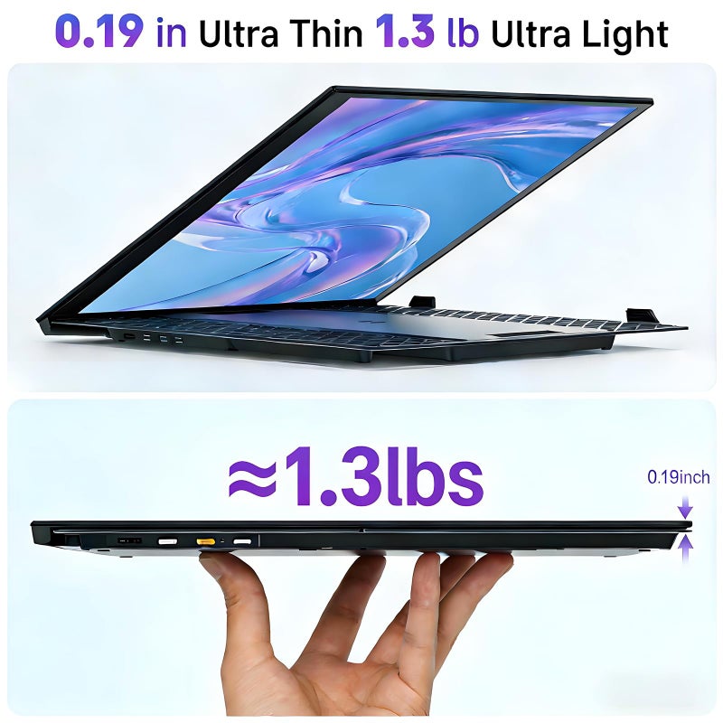 ROYY 14" Laptop Screen Extender, 0.19" Ultra-Thin Portable Monitor, FHD 1080P Dual Screen for 13-17" Laptops, Plug & Play USB-C/HDMI, Travel Monitor Compatible with Windows, Mac, Android, Switch, PS5 - Image 2