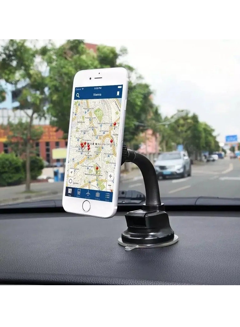 TIGER Universal Magnetic Car Mount – Strong Magnet Dashboard Phone Holder for All Smartphones, 360° Adjustable Car Phone Mount Stand with Anti-Slip Base, Secure Grip for iPhone, Samsung, Xiaomi, Huawei, More – With Retail Box Packaging Black - Image 2