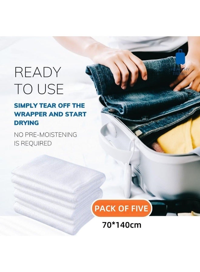 5 pack Disposable Bath Towels 70*140cm - Disposable Towels - Body Towel  Gym Camping Glamping Essentials Travel Towels With independent packaging - Image 3