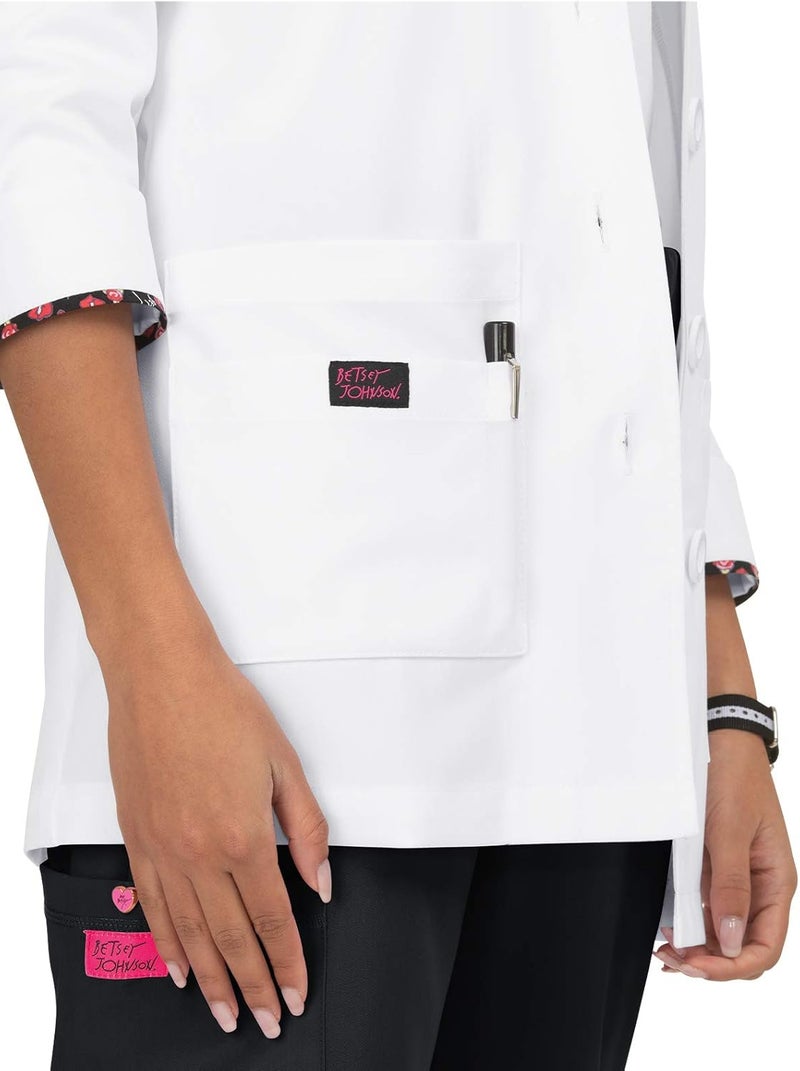 Betsey Johnson Canna Women's 5-Pocket Stretch Lab Coat