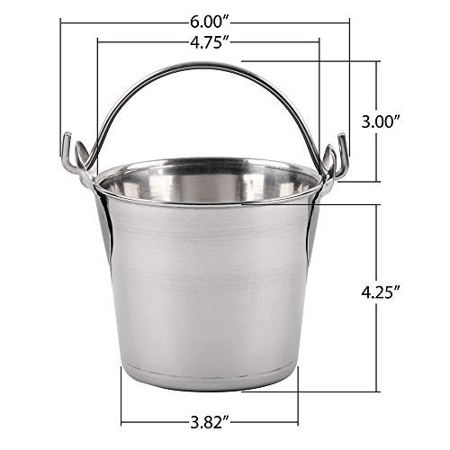 Lindy's 1-Quart Stainless Steel Bucket, Durable Seamless Bucket for Many Home Tasks, Carry Water or Milk, Fill with Food, Use as a Flower Pot, Cleaning Bucket, Table Centerpiece and Much More - Image 4