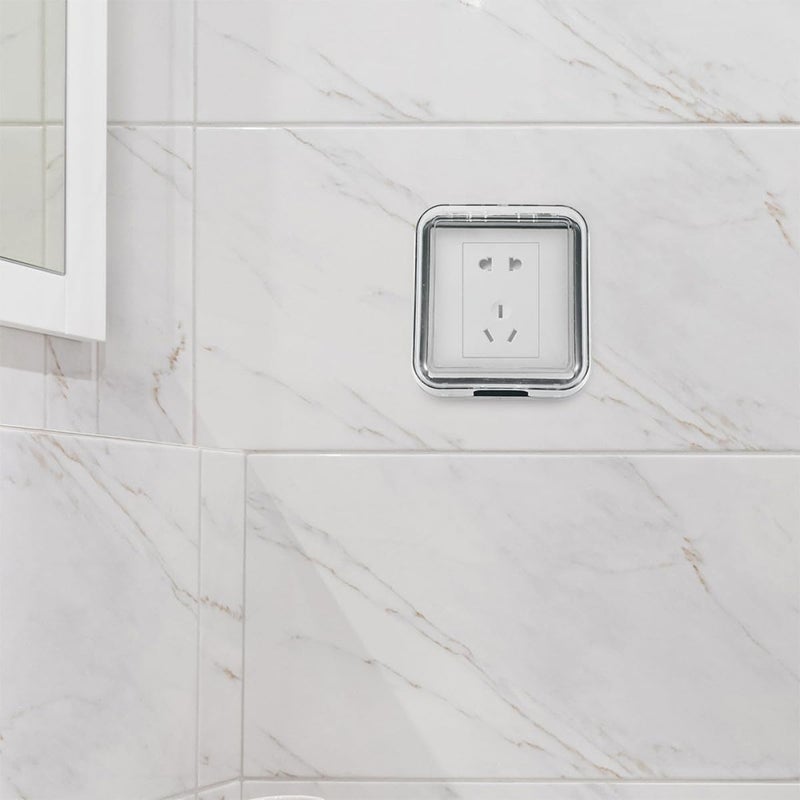 غطاء مخرج كهربائي مقاوم للماء من SHOWERORO ��طعتان، صندوق حماية مقبس ذاتي اللصق لمقابس الحائط من النوع 86، غطاء مأخذ مقاوم للرش الأخضر للاستخدام في الحمام والمنزل - Image 5