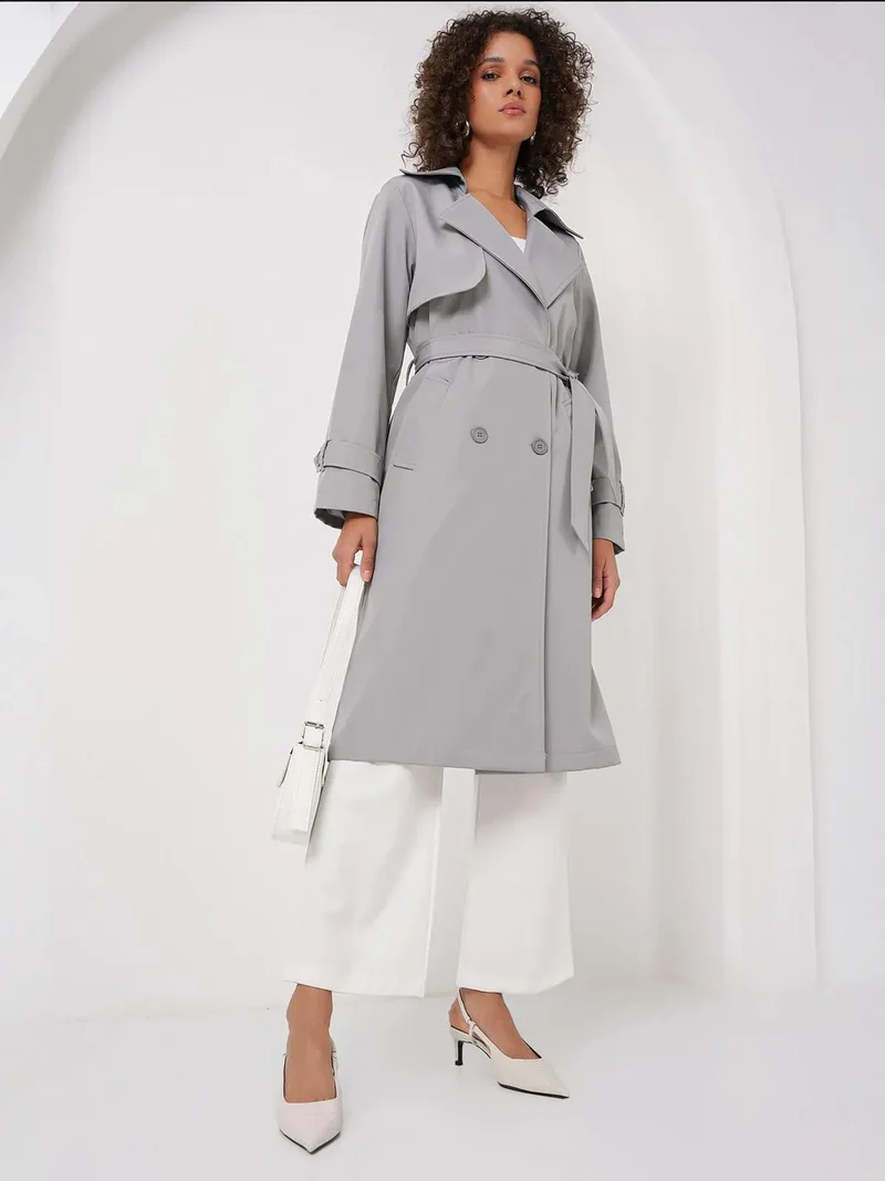 بيغ دارت معطف ترنش مبطن بياقة مزدوجة من