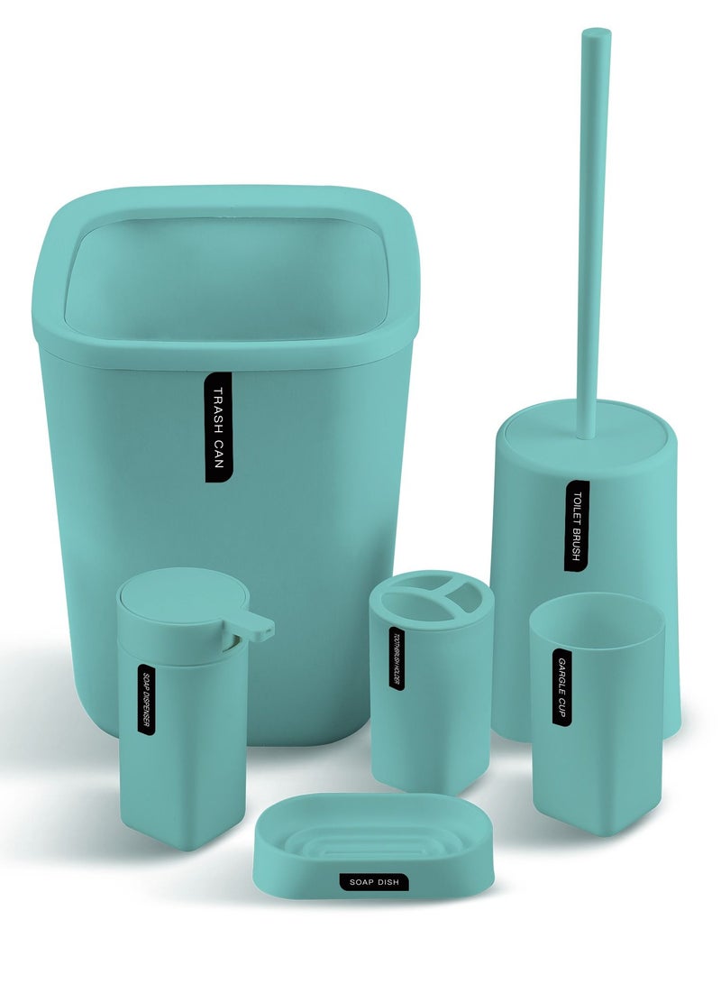 هومستر طقم إكسسوارات للحمام من 6 قطع-أزرق - Image 1