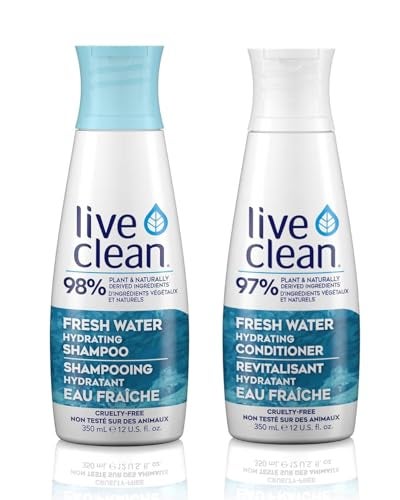 Live Clean Fresh Water Hydrating Shampoo and Conditioner Bundle With Rosemary Leaf Extract, Vitamin E and Lavender Extract, 12 fl. oz. Each - Image 1