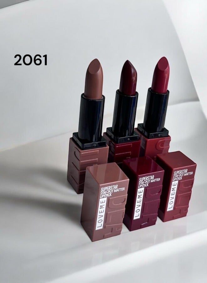 Loveme Beauty 3-Color Long-Lasting Cream Lipsticks - LS-2061 - Image 2