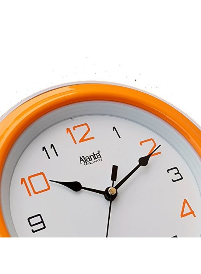 Ajanta 2147 Abstract Plastic Round Motion Analog Wall Clock – Orange | 20.5 cm x 20.5 cm x 3.5 cm | Battery Operated | Silent Quartz Movement | Ideal for Home & Office - Image 2