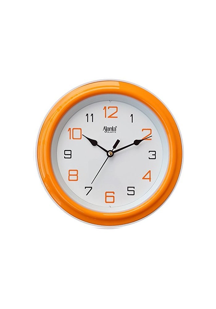 Ajanta 2147 Abstract Round Motion Analog Wall Clock – Orange | Step Movement | Compact 20.5 cm | Battery Operated - Image 2