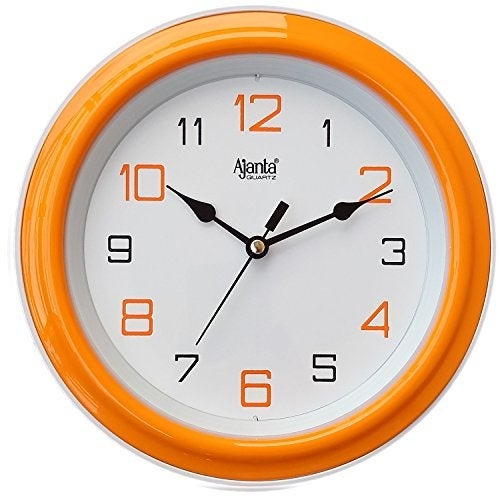 Ajanta 2147 Abstract Round Motion Analog Wall Clock – Orange | Step Movement | Compact 20.5 cm | Battery Operated - Image 2