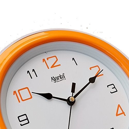Ajanta 2147 Abstract Round Motion Analog Wall Clock – Orange | Step Movement | Compact 20.5 cm | Battery Operated - Image 3
