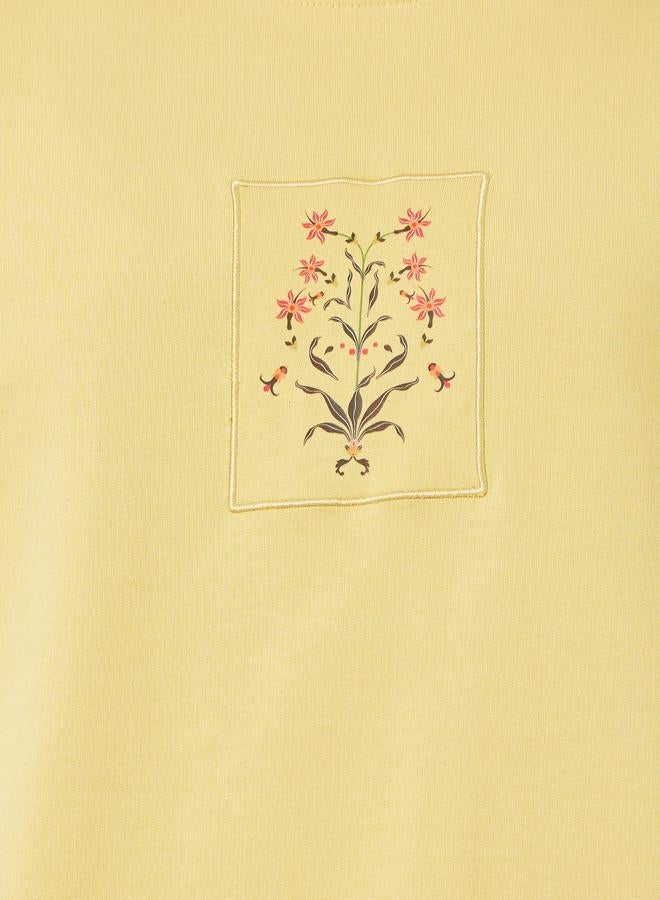 Styli Men Floral Applique Print Oversized T-Shirt - Image 3