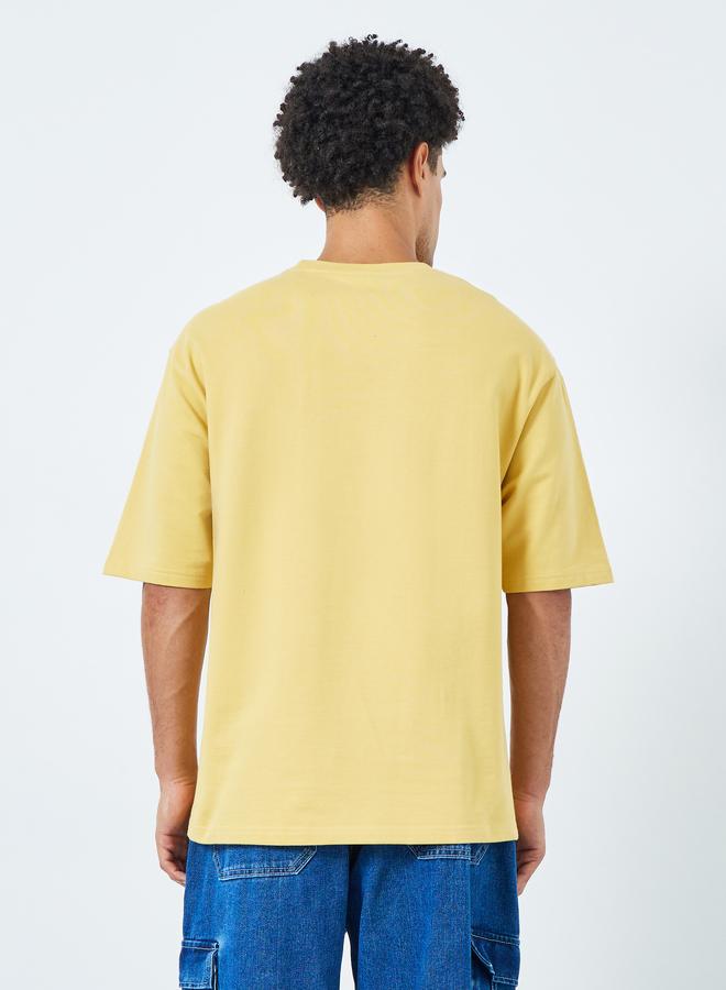 Styli Men Floral Applique Print Oversized T-Shirt - Image 4