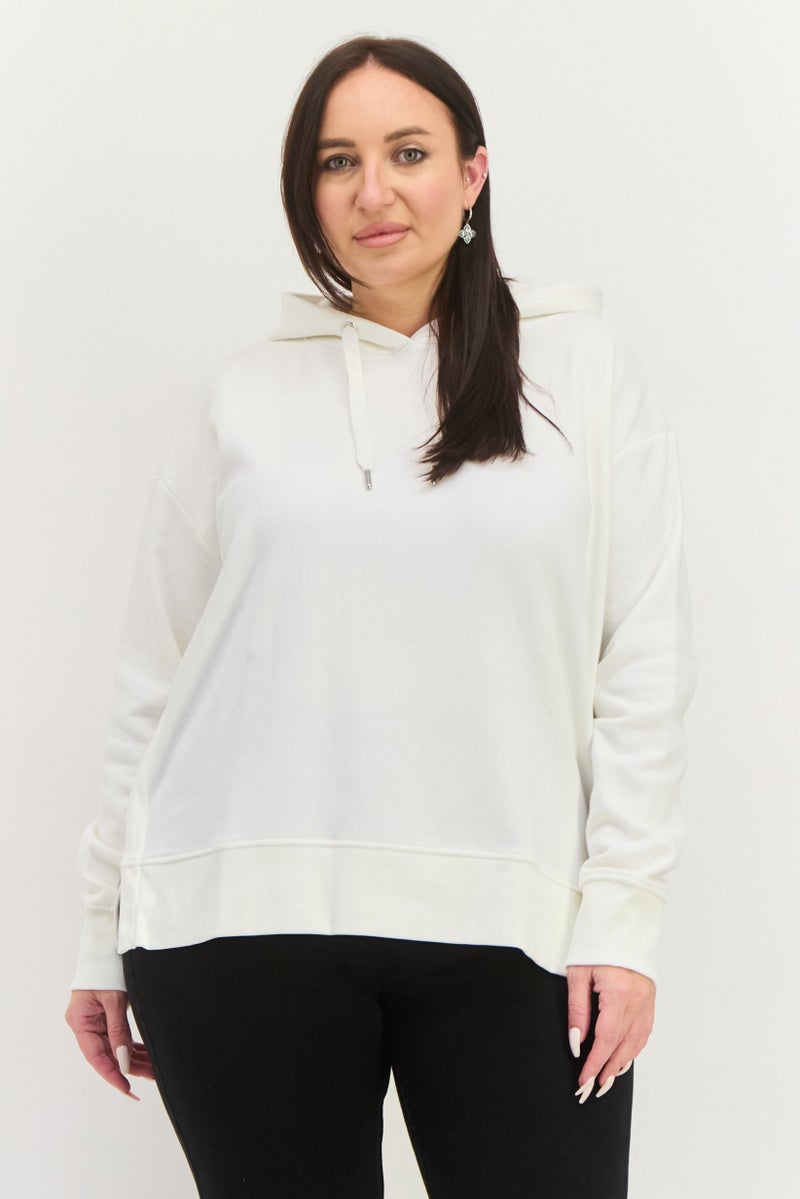 ESPRIT Women Hooded Long Sleeve Plain Hoodies, White - Image 1